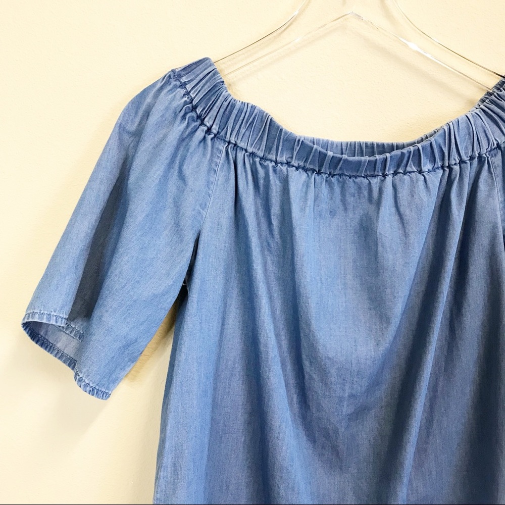 Michael Kors | Off Shoulder Chambray Top - Picture 3 of 5